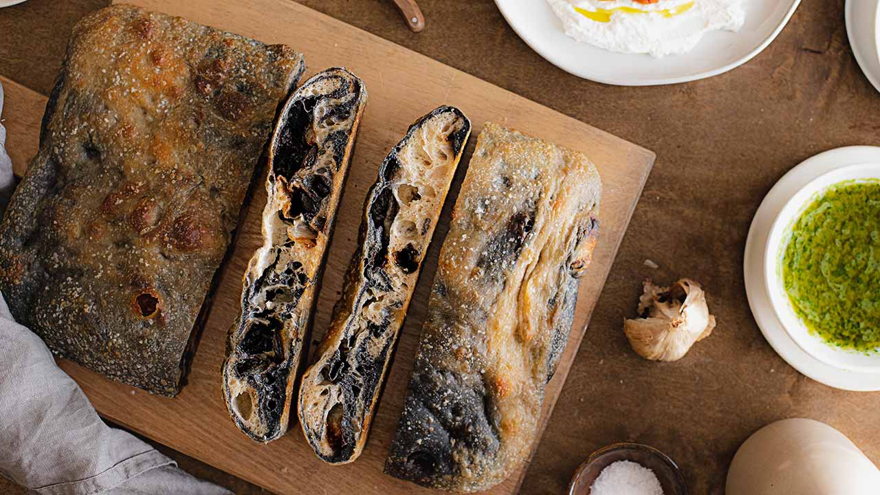 Black Garlic Sourdough Focaccia recipe